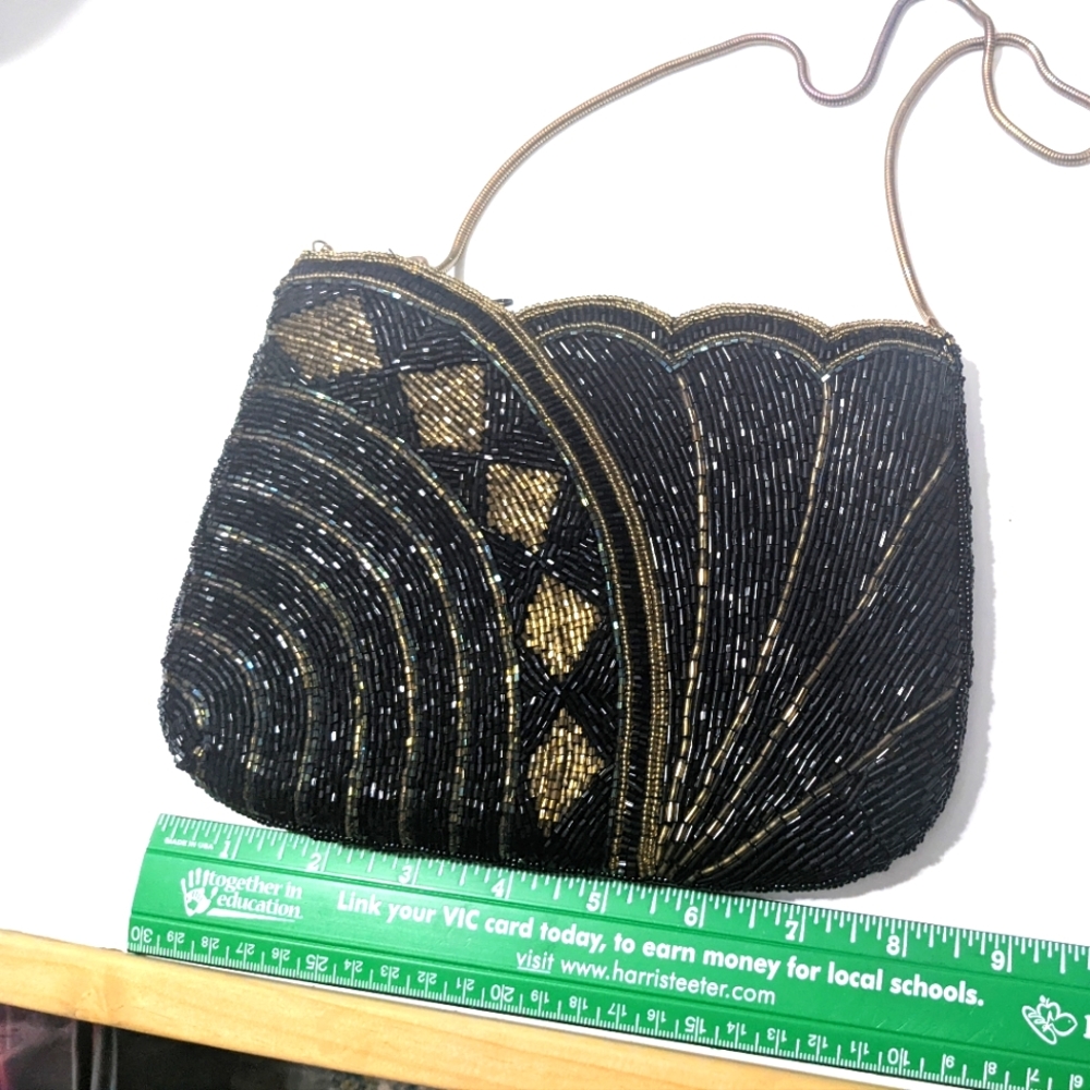 Black and gold evening bag, soft